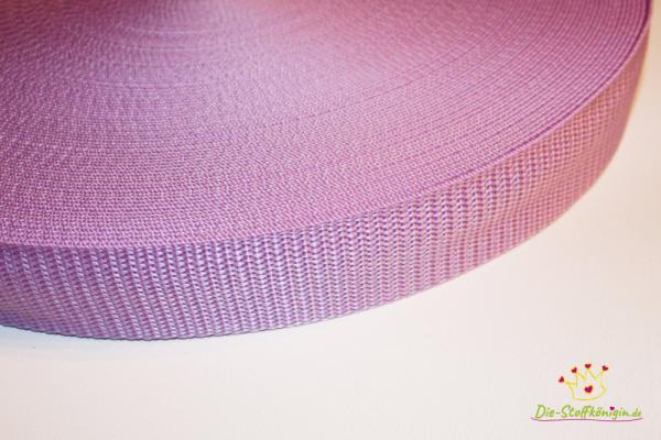 Gurtband Uni in Malve, 30 mm breit, Meterware im Ausschnitt